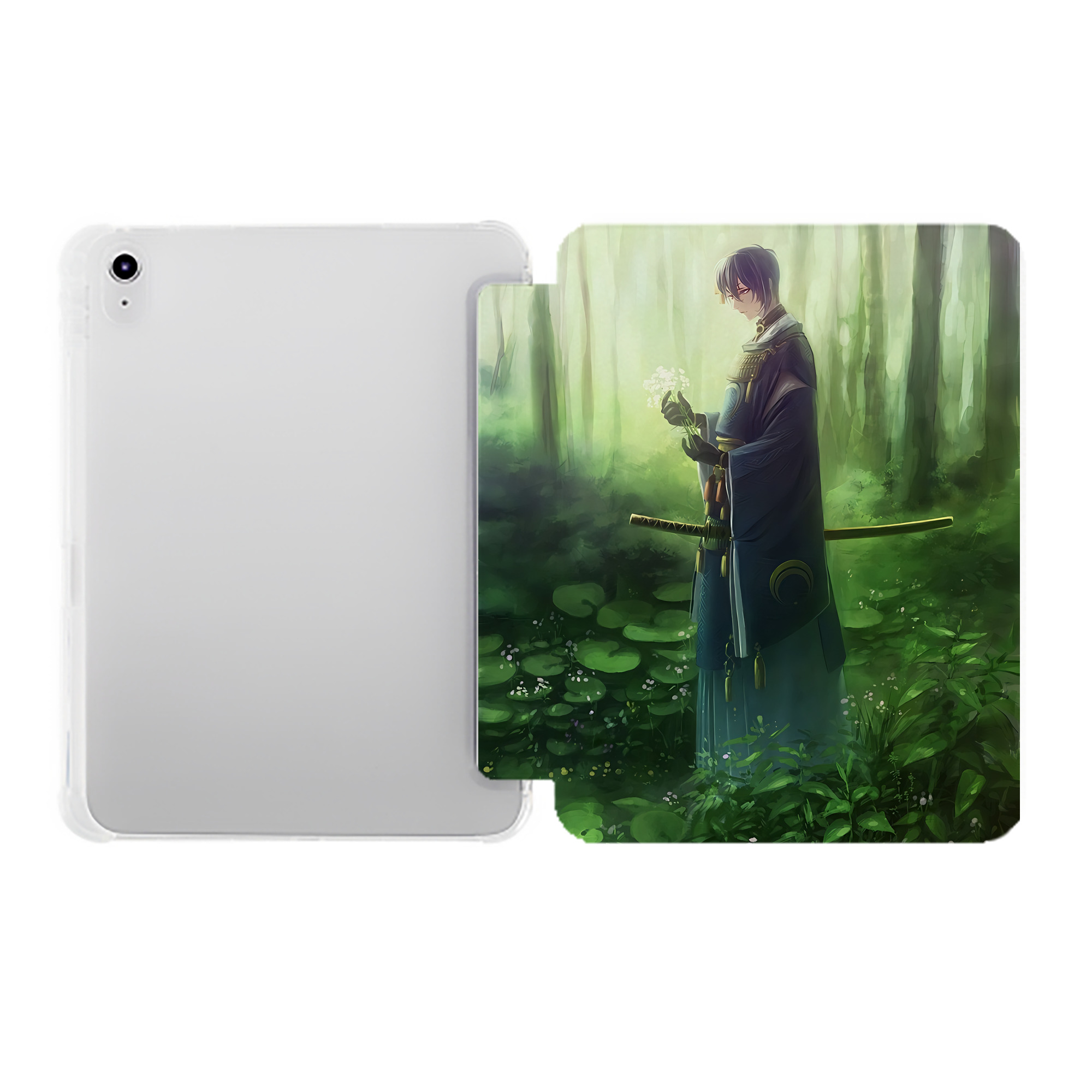 （画像用） 刀剣乱舞 Touken Ranbu IPad ケース ペン収納付き 三つ折りスタンド PUレザー×シリコン 対応機種9.5/10.5/10.9インチ